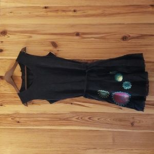 Desigual - Black Lace & Embroidery Sleeveless Dress - 40